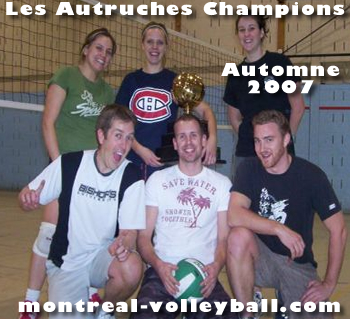 Les Autruches Champions Automne 2007 Montréal Volleyball
